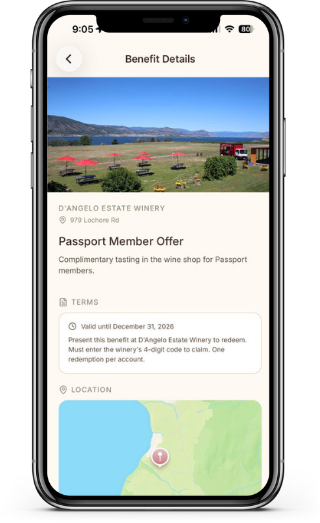 Passport benefit detail screen