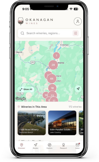 Okanagan Wines app — discover wineries